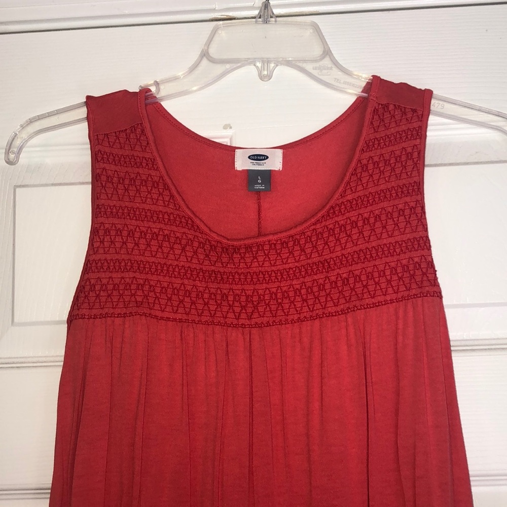 Flowy Tank Embroidered High Neck